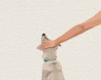 Lámina artística de perros – Decoración de pared minimalista para amantes de los perros