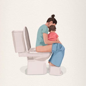 母娘アートプリント、面白い母性イラスト、子育てウォールアート