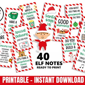 Elf Notes Printable Christmas Digital Instant Download 2x3 Small Size Note from Elves Quick Ideas Kids