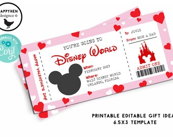 Printable Disneyworld Ticket - Etsy