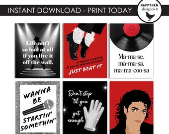 Michael Prints Digital Instant Download 8x10 Party Decor Wall Art Jackson MJ King of Pop