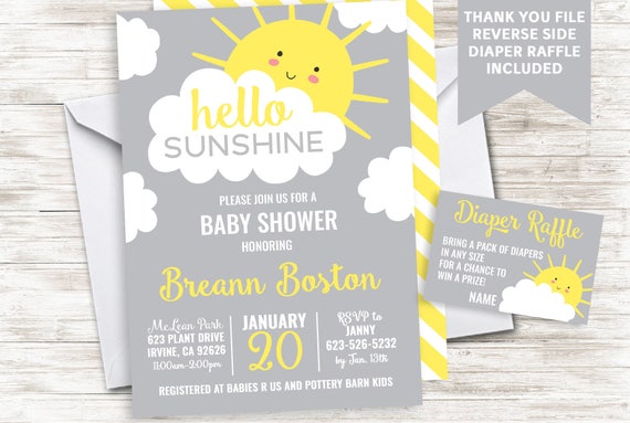 sunshine baby shower invites