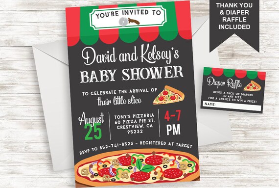 pizza baby shower invitations