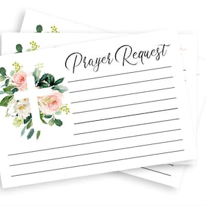Gebedskaart aanvraag digitale 6 x 4 Instant Download afdrukbare aquarel Christian Womens Group Cross Floral