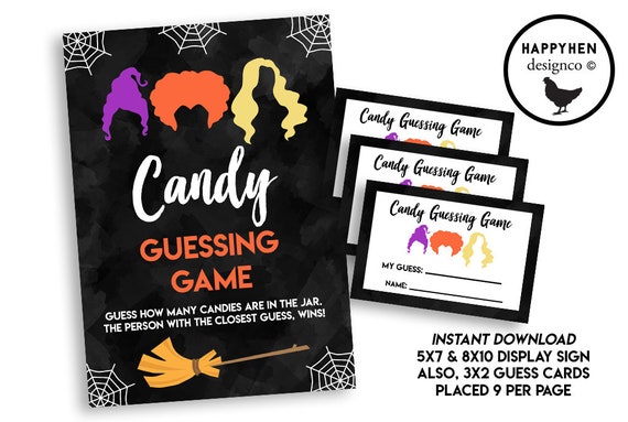 Hocus Pocus Candy Guessing Game Baby Shower Digital Instant