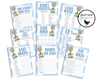 UP-Baby-Dusche-Spiele Digital Instant Download Printable Disneyland Sprinkle Party 5x7