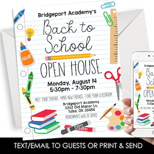 Editable Back to School Open House Template Flyer Digital 8.5x11 Kids Elementary Announcement