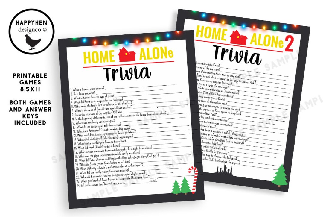 Home Alone Trivia Set Movie Digital Party Game Christmas Holiday
