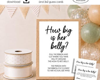 How big is Mommy's Belly Games Printable Instant Download 8x10 8.5x11 Print Trending Simple
