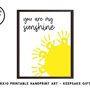 Handprint Art Sunshine Kids Printable Digital 8x10 Gift Idea Keepsake DIY craft Kid