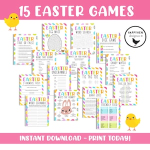 Easter Games Party Bundle, Easter Family Games, Printable Easter Party ...