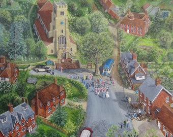 A Canvas Print of 'Spring Wedding'.  From a Painting by David Marsh