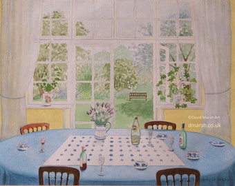 A Giclée Print of 'After Lunch' from a watercolour painting by David Marsh