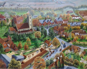 A Giclée Print of a 'Autumn Harvest', from a painting by David Marsh