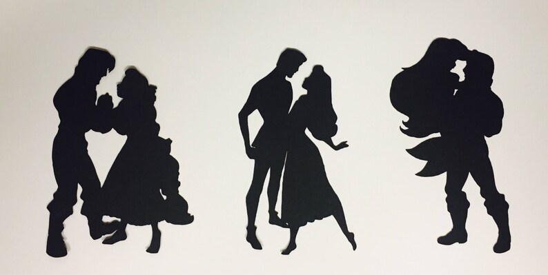 SALE 20% OFF 8 Disney Couple Inspired Silhouettes card | Etsy