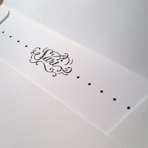 Papier à lettres personnalisé pour cartes plates avec inscription, lot de 40