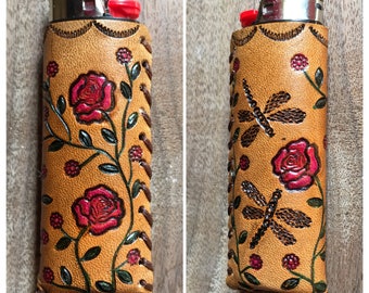 Tooled Leather Lighter Cover