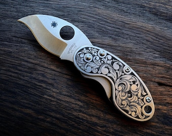 Spyderco Cricket - Laser Engraved Scrollwork