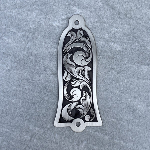 Mandolin Truss Rod Cover - Traditional Scrollwork - Laser Engraved