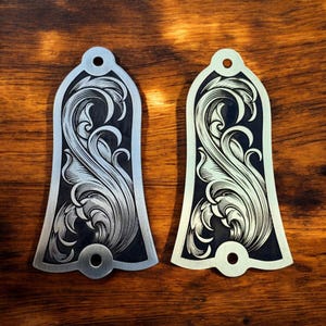 Gibson (LP, SG, etc.) Truss Rod Cover - Laser Engraved Flowing Scrollwork