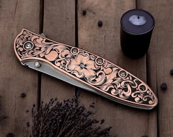 Kershaw Leek - Laser Engraved Floral Scrollwork