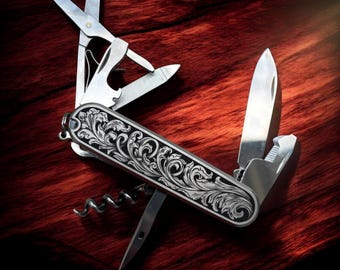Victorinox Swiss Army Knife - Companion Model with Engraved Titanium Scales