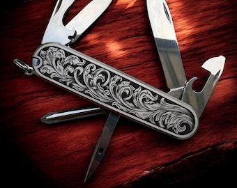 Victorinox Swiss Army Knife - Tinker "Plus" Model with Engraved Titanium Scales