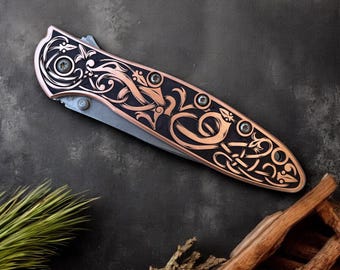 Kershaw Leek - Laser Engraved Viking Serpent