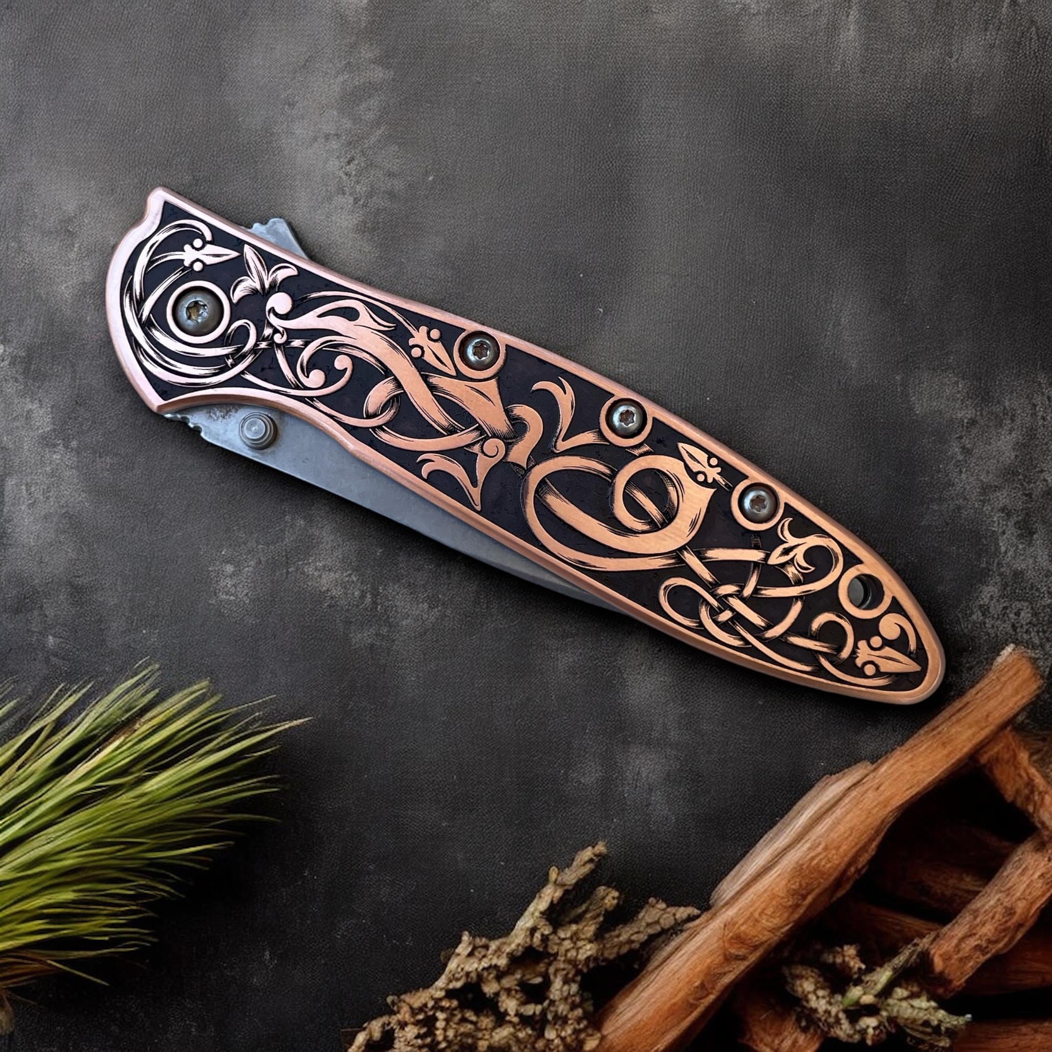 Kershaw Leek - Laser Engraved Viking Serpent - Etsy