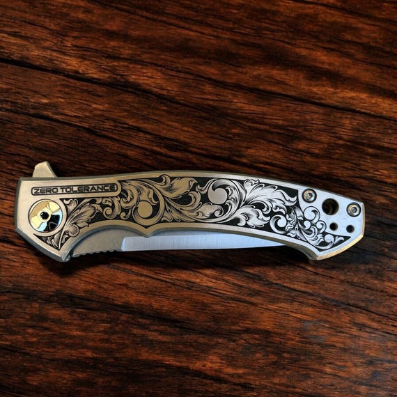Zero Tolerance 0450ti Sinkevich - Hand Drawn, Laser Engraved