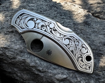 Spyderco Dragonfly - Stainless - Laser Engraved Scrolls