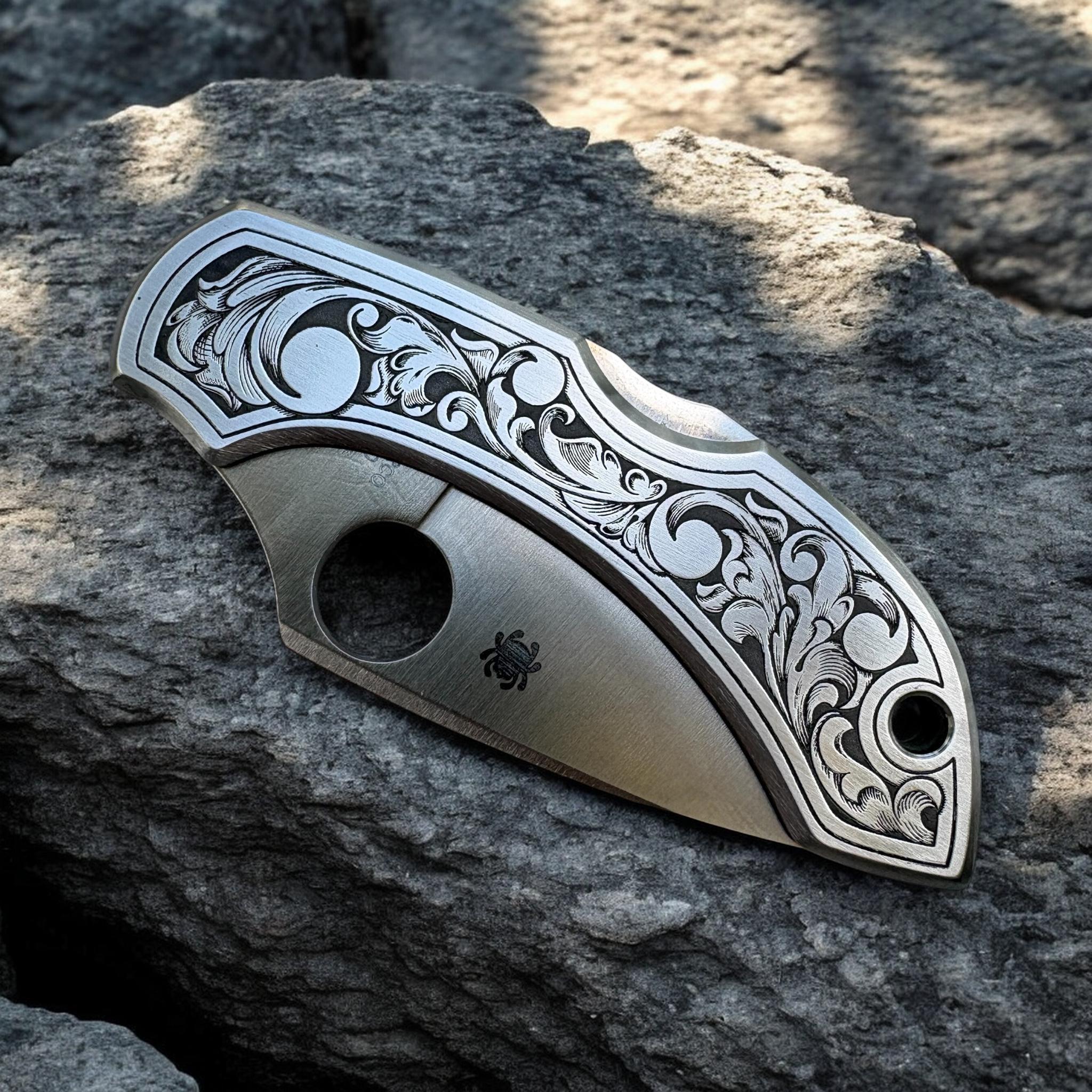 Spyderco Dragonfly - Stainless - Laser Engraved Scrolls - Etsy