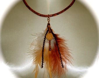 Necklace feathers snake style Native American from Talala - Mikasi