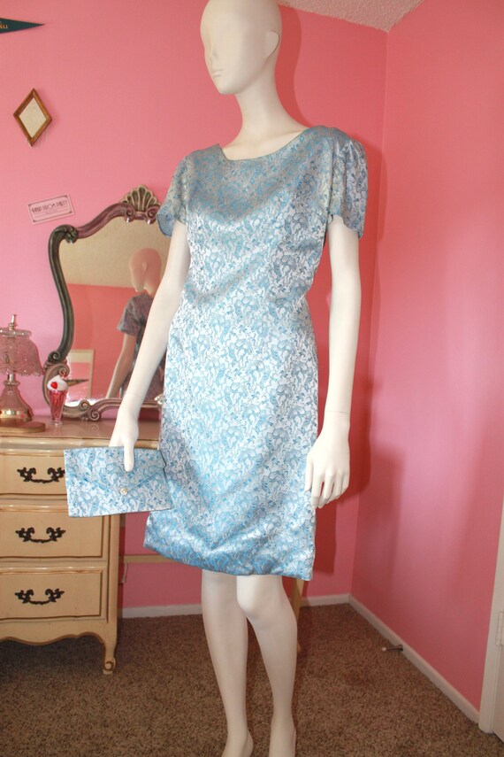 Blue Dream Pearl Mini Dress W Matching Clutch Etsy