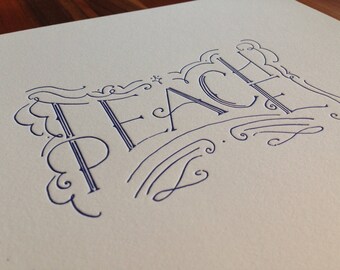 Teach Peace Letterpress Print