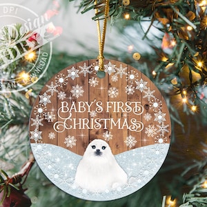 Baby Ornament PNG, Baby&#39;s First Christmas Ornament Design, Christmas Round Baby&#39;s 1st Christmas, baby first christmas digital download