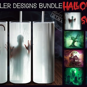 Horror movie tumbler wraps BUNDLE, HORROR tumbler wrap, glow in the dark tumbler design, halloween tumbler wrap, skinny Tumbler wrap