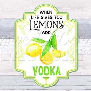Quando la vita ti dà limoni aggiungi vodka PNG, etichetta di limone, sublimazione di tazze, etichetta di barattolo o t-shirt, sublimazione estiva