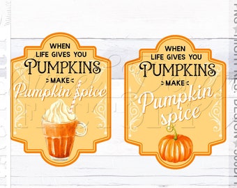 Especias de calabaza png, Sublimación de otoño, Sublimación de calabaza, Diseño de vaso de otoño, Latte de calabaza png, Etiqueta de otoño png