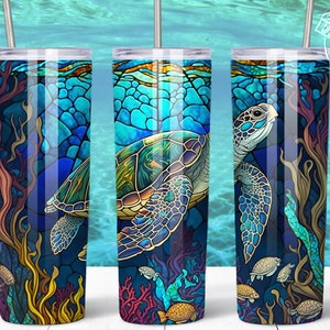 gobelet tortue de mer,  design gobelet de mer, gobelet océan sublimation, Sublimation de gobelet de plage 20 oz, Sublimation d'océan png