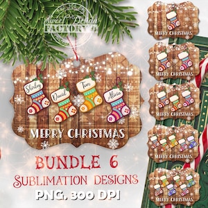 Personalized Family Christmas Socks BENELUX Ornament Bundle PNG Sublimation Designs, Family Members Name Ornament Png Files Digital Download
