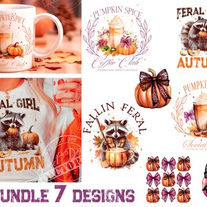 Png pumpkin spice, Png d’automne, Png floral d’automne, Design d’automne tendance, fille d’automne, feral girl, social club png,
