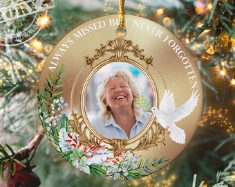 Collage de Noel png, ornement rond de Noel sublimation, photo Memorial png, ornement de Noël commémoratif Png, cadeau commémoratif png