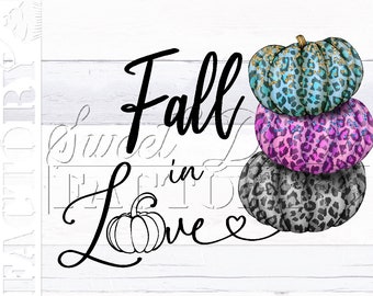 Fall in love png, fall Sublimation designs, love fall png, leopard print fall tshirt design, hello fall png, Pumpkin leopard png