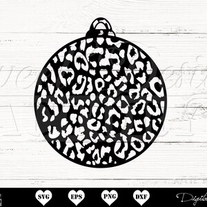Boules de Noel svg, Noel leopard svg, décoration noel svg, boules de Noël imprimé leopard, svg d'ornement de Noël, Noël tendance svg