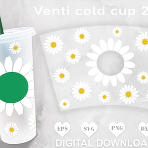 Paquerettes Starbucks cup svg, floral starbucks svg, Starbucks svg design, Paques starbucks svg, printemps starbucks design