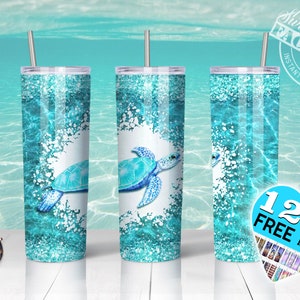 sea turtle tumbler design, Ocean tumbler design, sea tumbler png, glitter ocean tumbler, turtle 20 oz Tumbler Sublimation, Under the Sea png