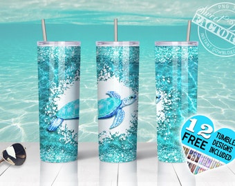 sea turtle tumbler design, Ocean tumbler design, sea tumbler png, glitter ocean tumbler, turtle 20 oz Tumbler Sublimation, Under the Sea png