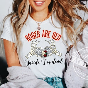 Rosen sind innen rot, ich bin tot, Anti-Valentinstag Png, Retro-Valentinstag Png, Groovy Valentinstag Sublimation Png