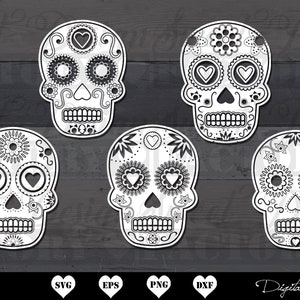 Sugar Skull svg, Sugar Skull cut file, Sugar Skull clip art, Skull Vector,  candy Skull , day of the dead, dia de los muertos, Halloween svg